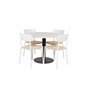 Razzia Dining Table ø106cm - White / Black, Polly Dining Chair - Nature / White_4