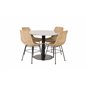 Razzia Dining Table ø106cm - Grey / Black, Bali dining chair - Nature / Black_4