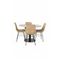 Razzia Dining Table ø106cm - Grey / Black, Bali dining chair - Nature / Black_4