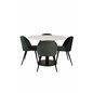 Razzia Dining Table ø106cm - White / Black, Velvet Dining Chair - Green / Black_4