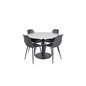 Razzia Dining Table ø106cm - Grey / Black, Polar Plastic Dining Chair - Black Legs / Black Plastic_4