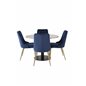 Razzia Dining Table ø106cm - Grey / Black, Velvet Deluxe Dining Chair - Blue / Brass_4