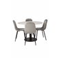 Razzia Dining Table ø106cm - White / Black, Polar Dining Chair - Black legs / Light Grey Velvet (ersätter 19902-885)_4