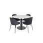 Razzia Dining Table ø106cm - Grey / Black, Wrinkles Dining Chair - Black Legs - Black  Velvet_4