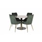 Razzia Dining Table ø106cm - Grey / Black, Velvet Deluxe Dining Chair - Green / Brass_4