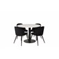 Razzia Dining Table ø106cm - White / Black, Velvet Dining Chair - Black / Black_4