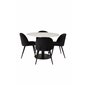 Razzia Dining Table ø106cm - White / Black, Velvet Dining Chair - Black / Black_4