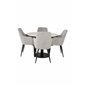 Razzia Dining Table ø106cm - White / Black, Comfort Dining Chair - Grey / Black _4