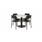 Razzia Dining Table ø106cm - White / Black, Polly Dining Chair - Black / Black_4