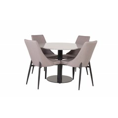 Razzia Dining Table ø106cm - Grey / Black, Leone 2 Dining Chair - Grey / Black_4