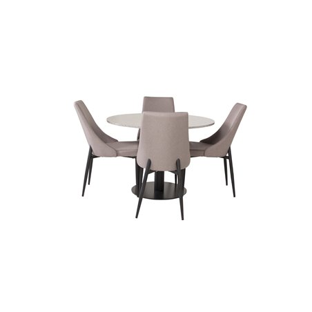 Razzia Dining Table ø106cm - Grey / Black, Leone 2 Dining Chair - Grey / Black_4