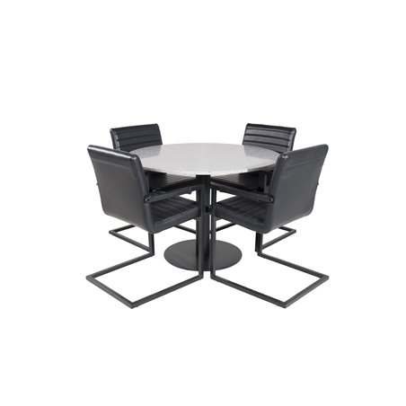 Razzia Dining Table ø106cm - Grey / Black, Art Armchair - Black / Black_4