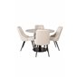 Razzia Dining Table ø106cm - Grey / Black, Velvet Deluxe Dining Chair - Beige / Black_4