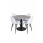 Razzia Dining Table ø106cm - Grey / Black, Polar Plastic Dining Chair - Black Legs / White Plastic_4