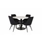 Razzia Dining Table ø106cm - White / Black, Velvet Deluxe Dining Chair - Black / Black_4