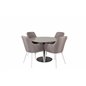 Razzia Dining Table ø106cm - Grey / Black, Comfort Dining Chair - Grey / White_4