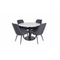 Razzia Dining Table ø106cm - Grey / Black, Velvet Deluxe Dining Chair - Black Legs - Black Fabric_4