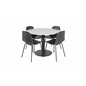 Razzia Dining Table ø106cm - Grey / Black, Arctic Dining Chair - Black Legs - Black Plastic_4