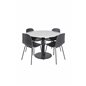 Razzia Dining Table ø106cm - Grey / Black, Arctic Dining Chair - Black Legs - Black Plastic_4