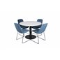 Razzia Dining Table ø106cm - White / Black, Muce  Dining Chair - Black Legs - Blue  Velvet_4