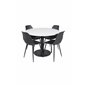 Razzia Dining Table ø106cm - White / Black, Polar Plastic Dining Chair - Black Legs / Black Plastic_4