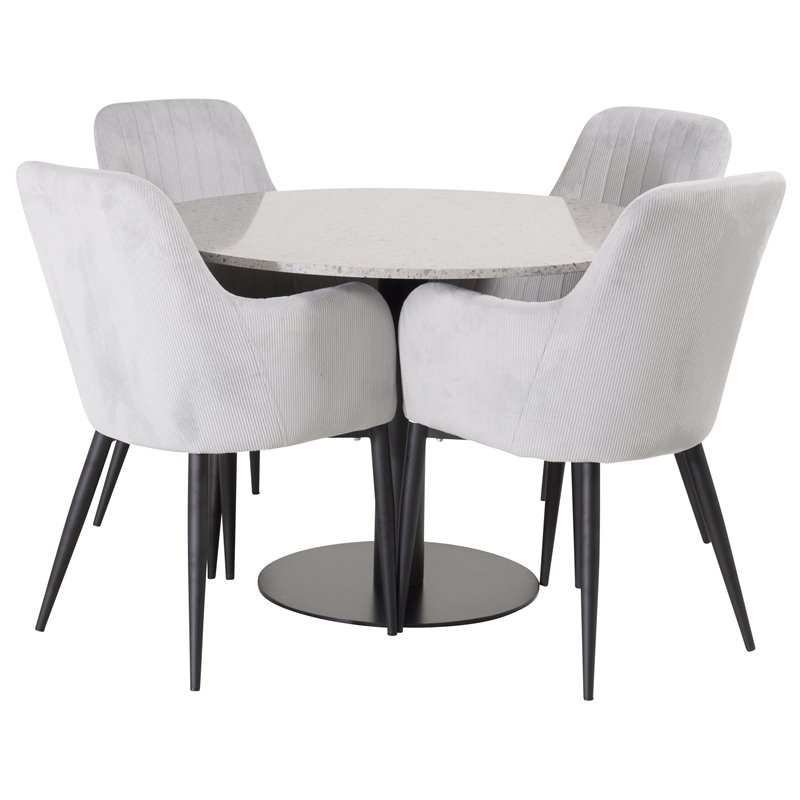 Razzia Dining Table ø106cm - Grey / Black, Comfort Dining Chair - Grey / Black _4