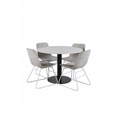 Razzia Dining Table ø106cm - White / Black, Cirebon Dining Chair - White Wash_4