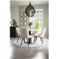 Razzia Dining Table ø106cm - White / Black, Velvet Deluxe Dining Chair - Beige / Black_4