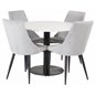 Razzia Dining Table ø106cm - White / Black, Leone Dining Chair - Grey / Black_4