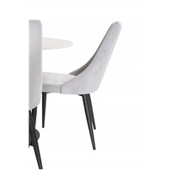 Razzia Dining Table ø106cm - White / Black, Leone Dining Chair - Grey / Black_4