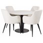 Razzia Dining Table ø106cm - White / Black, Comfort Dining Chair - Beige / Black_4