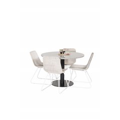 Razzia Dining Table ø106cm - Grey / Black, Cirebon Dining Chair - White Wash_4