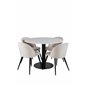 Razzia Dining Table ø106cm - White / Black, Velvet Dining Chair - Beige / Black_4