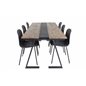 Jakarta Dining Table , 200*90*H75 - Dark Teak / Black, Arctic Dining Chair - Black Legs - Black Plastic_6