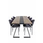 Jakarta Dining Table , 200*90*H75 - Dark Teak / Black, Vault Dining Chair - Black Legs - Black Fabric_6