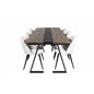 Jakarta Dining Table , 200*90*H75 - Dark Teak / Black, Velvet Dining Chair Corduroy - Beige / Black_6