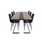 Jakarta Dining Table , 200*90*H75 - Dark Teak / Black, Polar Diamond Dining Chair - Black Legs - Black Velvet_6