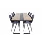 Jakarta Dining Table , 200*90*H75 - Dark Teak / Black, Polar Dining Chair - Black Legs - Black Fabric_6