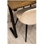 Jakarta Dining Table , 200*90*H75 - Dark Teak / Black, Velvet Dining Chair - Beige / Black_6