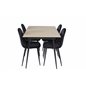 Silar Extention Table  - "Wood Look"  Melamine / Black Legs, Polar Dining Chair - Black legs / Black Velvet (ersätter 19902-888)