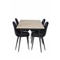 Silar Extention Table - "Wood Look" Melamiini / mustat jalat, Polar-ruokailutuoli - mustat jalat / Black Velvet (korvaa 19902-88