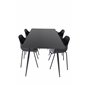 Silar Spisebord - 180 cm - Sort melamin / sorte ben, Comfort Pla stic spisebordsstol - Sorte ben - Sort Pla stic_4