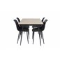 Silar Extention Table  - "Wood Look"  Melamine / Black Legs, Polar Plastic Dining Chair - Black Legs / Black Plastic_4