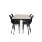 Silar Extention Table  - "Wood Look"  Melamine / Black Legs, Polar Plastic Dining Chair - Black Legs / Black Plastic_4