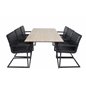 Silar Dining Table - 180 cm - "Wood Look"  Melamine / Black Legs, Art Armchair - Black / Black_6