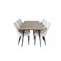 Silar Dining Table - 180 cm - "Wood Look"  Melamine / Black Legs, Leone Dining Chair - Beige / Black_6