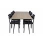 Silar Dining Table - 180 cm - "Wood Look"  Melamine / Black Legs, Polly Dining Chair - Black / Black_6