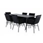 Silar Dining Table - 180 cm - Black Melamine / Black Legs+Pippi Chair - Black / Black Velvet_6