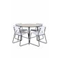 Silar Dining Table - Round 100 cm - "Wood Look" Melamine / Black Legs+Kenth Chair - Black / Light Grey Velvet_4