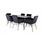 Silar Dining Table - 180 cm - Black Melamine / Black Legs+Pippi Chair - Distressed Copper / Black Velvet_6